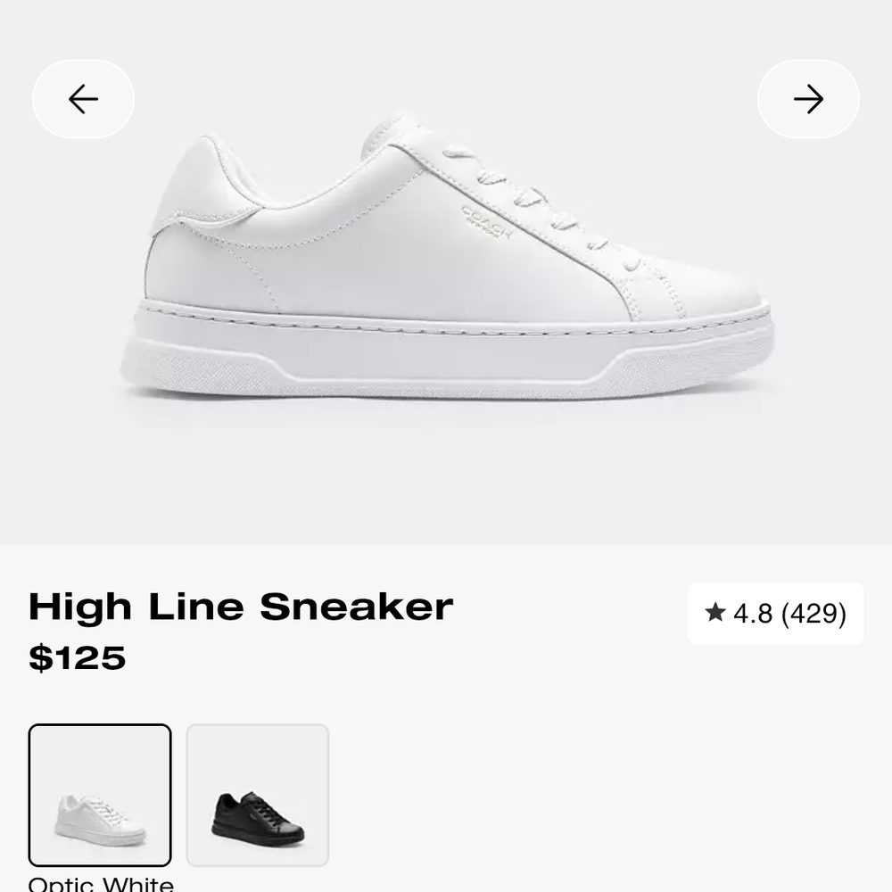 Coach High Line White Sneakers